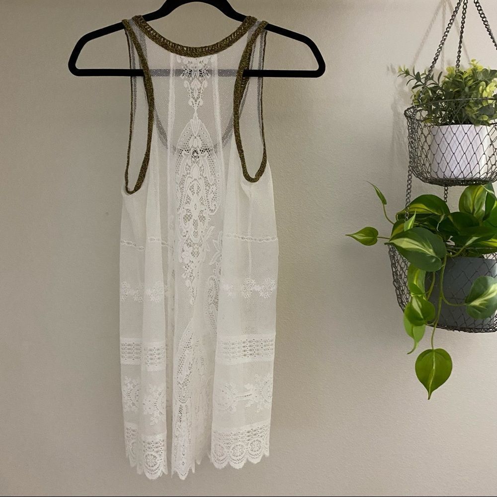 Free People Rare/Retired Scalloped Lace Sheer Tank - Picture 4 of 7